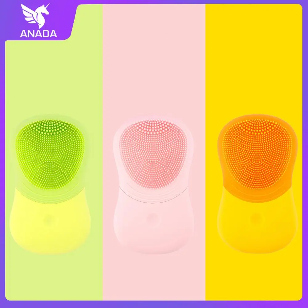 

Anada Face Cleaning Brush Electric Facial Cleanser Sonic Vibration Silicone Waterproof Massage Soft Cleansing Skin care Tools