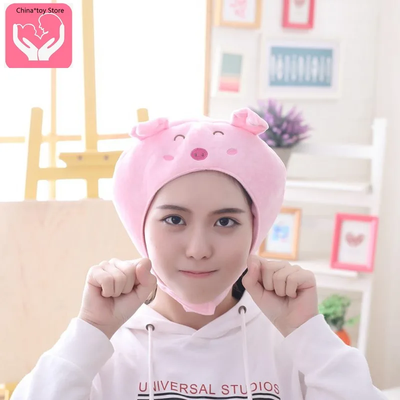 Hot Sale Short Bear Cub Pig Panda Headgear Hat Plush Toy Doll PP Cotton luxury linen cotton bear mom