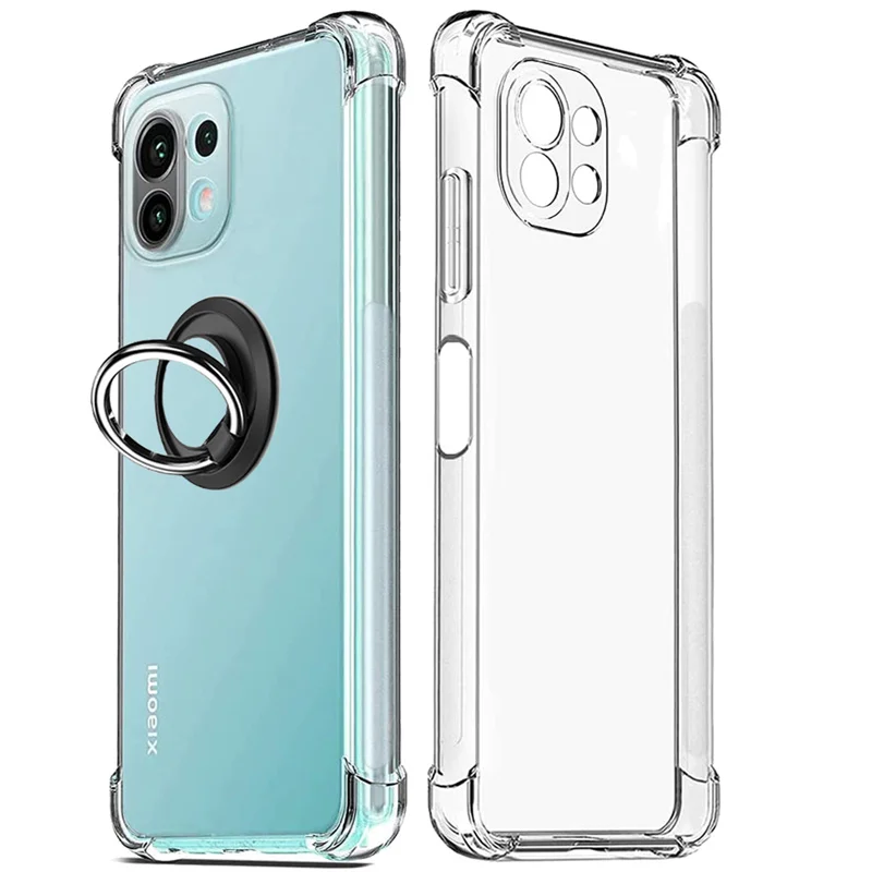 Custodia Trasparente Con Anello Xiaomi 11 Lite 5G Ne Cover Posteriore Magnetica Per Xiaomi Mi 11 T Pro Case Xiaomi Mi 11 Lite Ultra Cover Antiurto Mi 
