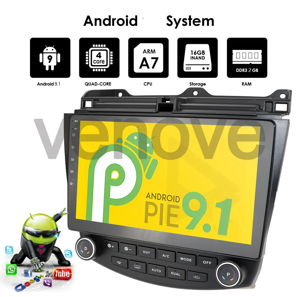 Best 10.1 Android 9.1 Car Multimedia Player Radio GPS Navigation for Honda ACCORD 7 2003-2007 2G RAM 16 ROM Car Stereo Head Unit 5