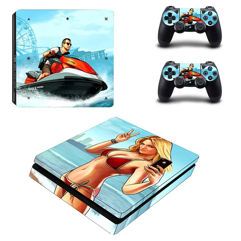 YSP4S-0288 GTA 5 PS4 Slim Skin Play station 4 Slim sticker s Vinilo sticker для sony Playstation 4 Slim консоли и контроллера - Цвет: YSP4S-0288