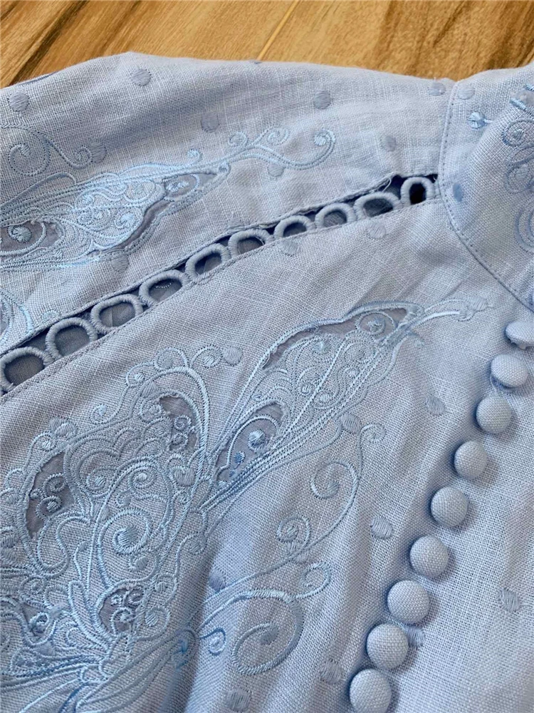 Осень, vestidos de lino de las mujeres de manga completa bordado ahueca hacia fuera, сексуальное платье, fiesta Robe