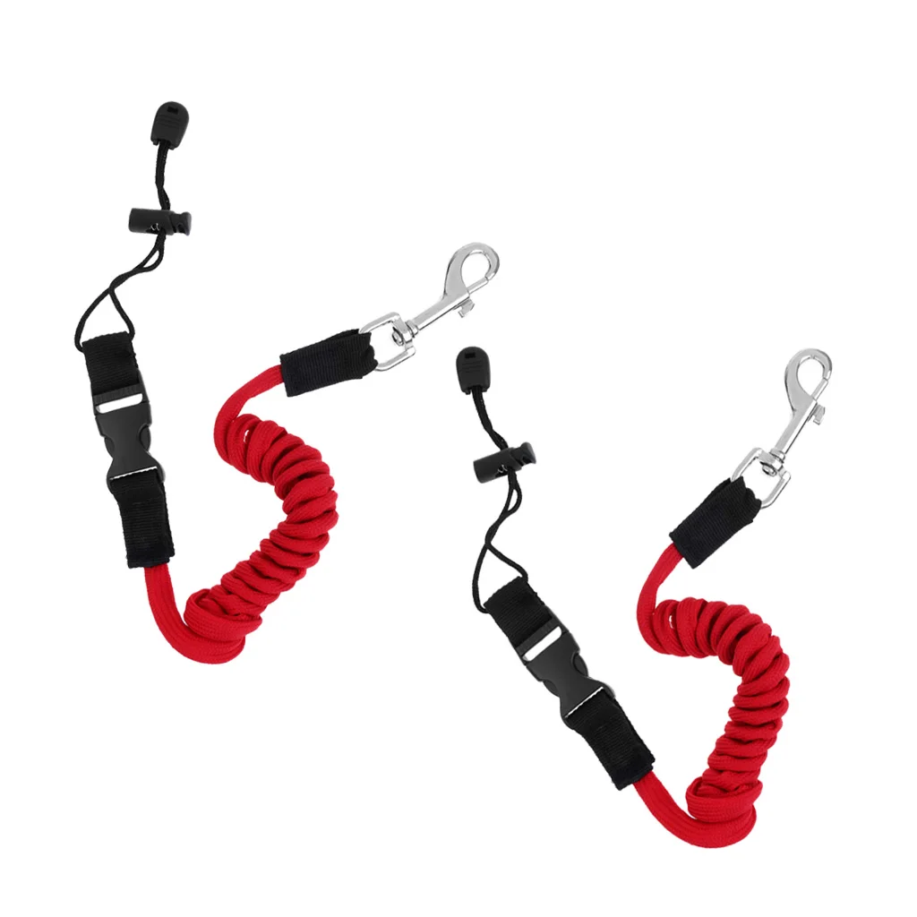 2 Pieces Safety Kayak Boat Paddle Leash Fishing Rod Lanyard