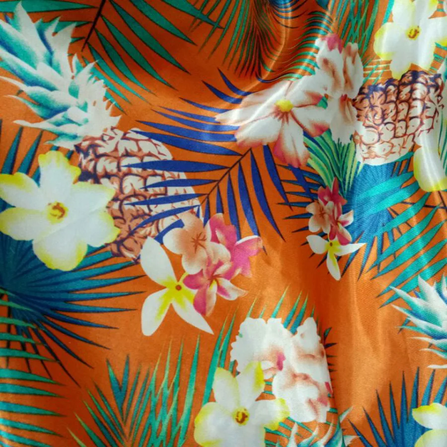 5 Hawaii Style Satin fabric craft Soft glossy DIY Lining Material craft Polyester Charmeuse Fabric - Цвет: 5