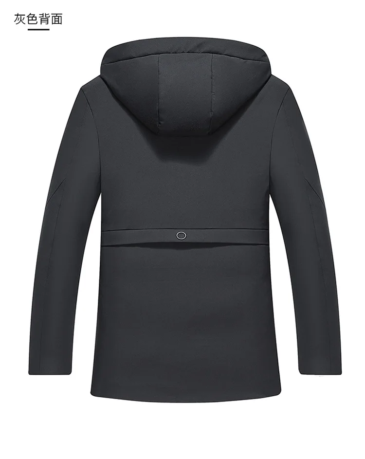 Middle-aged Men'S Wear down Jacket Cotton-padded Clothes Winter New Style Daddy Clothes Thick Extra-large Hooded Mid-length