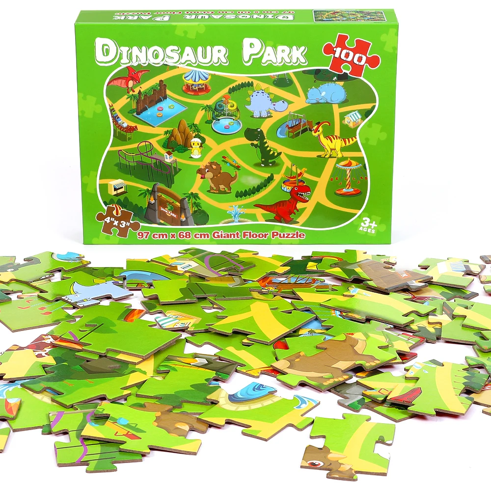 

Big Size 97 x 68 cm Dinosaur Puzzle Toys Jigsaw Rug for Children Baby Animal Puzzles Educational Toys