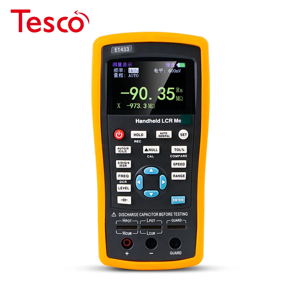 

ET433 High Precision Handheld Digital LCR Bridge Meter 100KHz Continuous Frequency 0.1 To 0.7Vrms Adjustable Testing Tester
