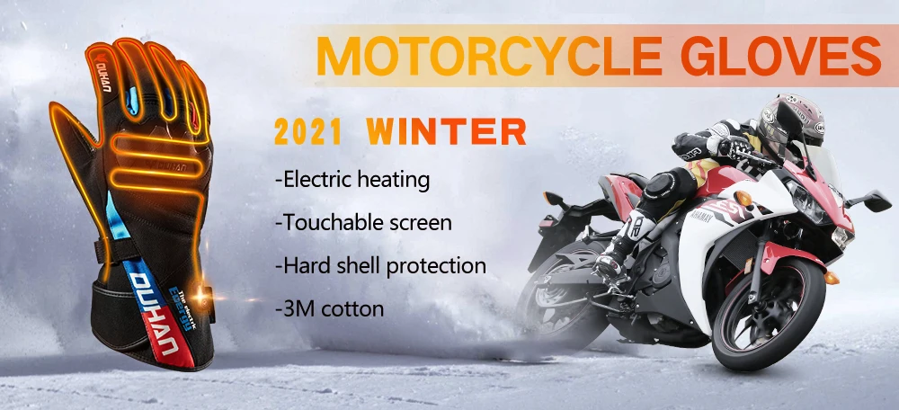 clear motorcycle riding glasses Duhan Winter Motorcycle Gloves Constant Temperature Heating Windproof 100% Waterproof Battery Powered Riding Thermal Gloves motorcycle riding glasses