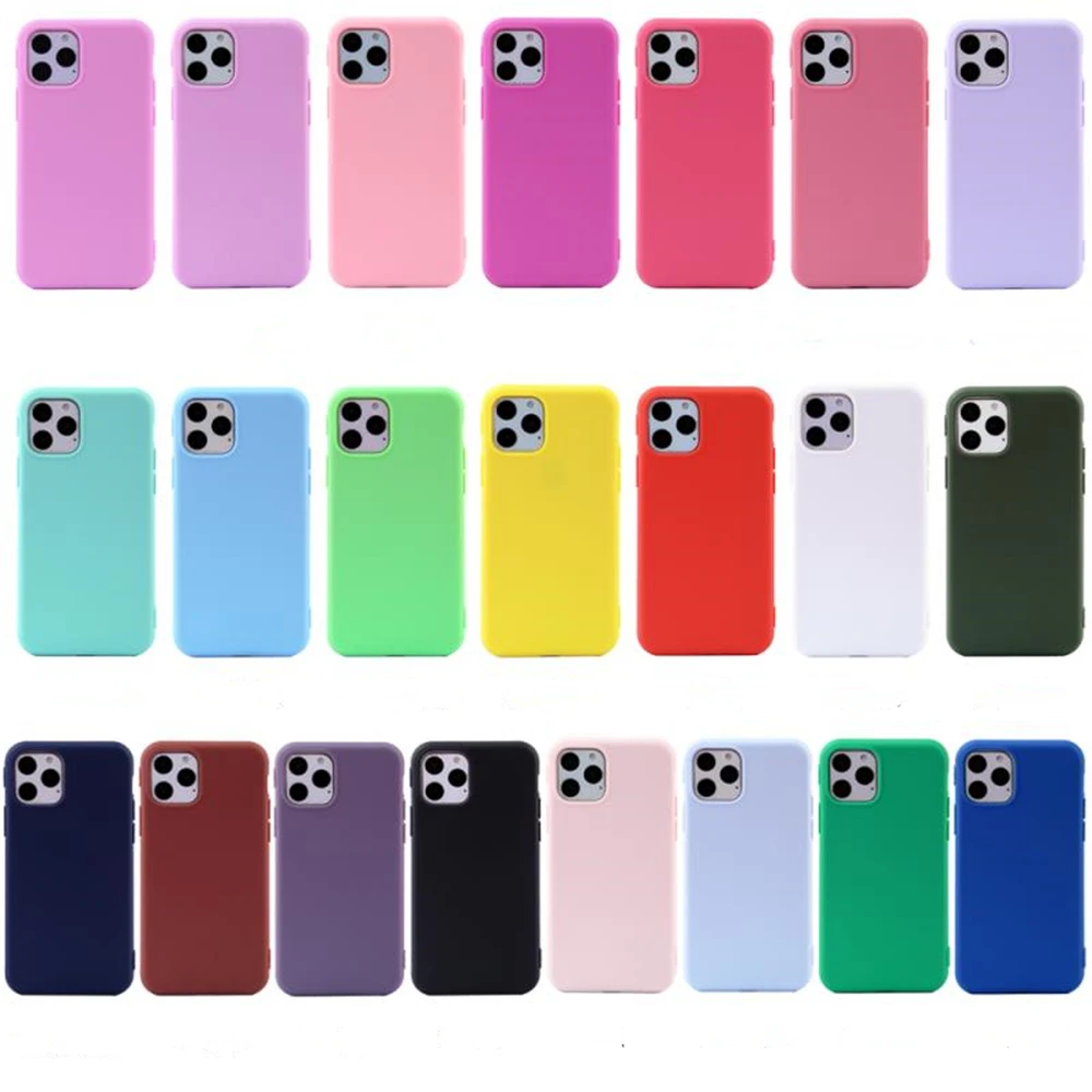 TPU Candy Phone Case For iPhone 11 Pro Max 6S 7 8 Plus XR XS Smooth Soft Bumper Flexible Back Full Protective Cover Silicone | Мобильные