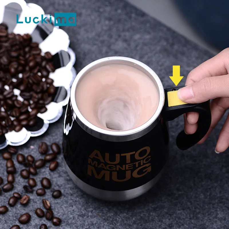 

450ml Automatic Self Stirring Mug Electric Lazy Mixing Mug Coffee Milk Mixing Mug Smart Stainless Steel Juice Water Bottles