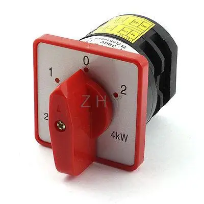 

AC 380V 20A Latching 4KW 8 Terminal 3 Position Cam Combination Changeover Switch