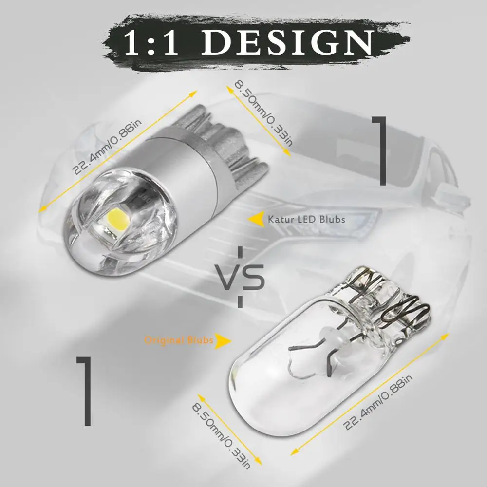 Katur 2x T10 W5W 6s35 Передний Габаритный светильник s светодиодная лампа с номером задний
