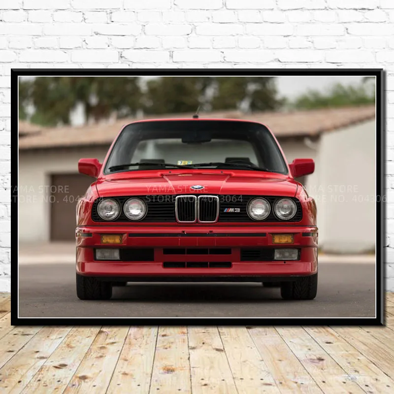 J312 BMW M3 E30 M Power Engine Super Racing Car Classic Vintage Wall Art Canvas Painting Poster For Home Decor 