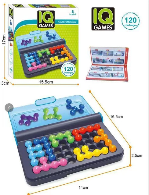 Jogos Smart IQ para Crianças, Puzzle 3D, Construção do Pensamento Lógico,  Jogo de Viagem, Jogo de Solução, Brinquedos Montessori, 120 Desafios