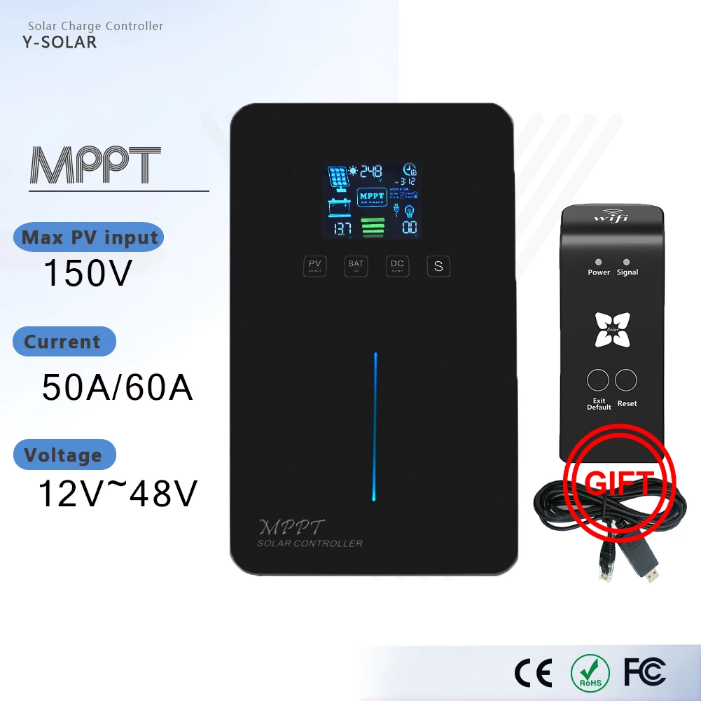 MPPT Солнечный контроллер заряда RUNNER 50A/60A макс. PV напряжение 150VDC 12 В/24 В/36 В/48 в авто