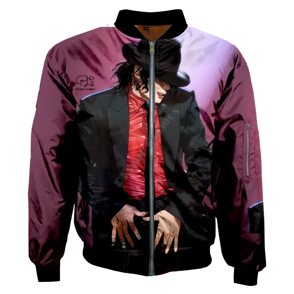 PLstar Cosmos New Fashion Casual 3Dprint Unisex Men/Women King of Pop Michael Jackson Zipper/Bomber Jackets/Hoodies/Hoodie s-3