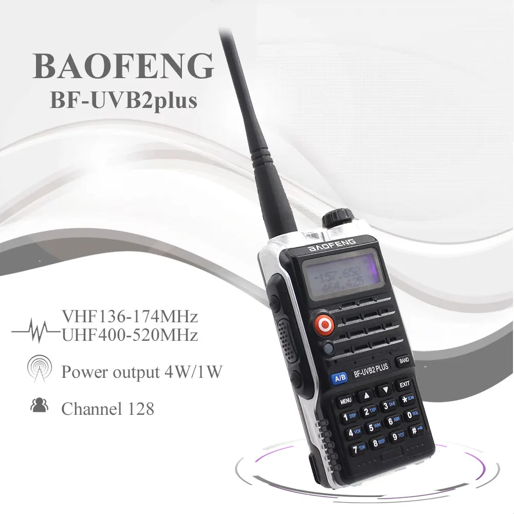 Baofeng UVB2 плюс UV-B2 двухстороннее радио Двухдиапазонная VHF/UHF рация 128CH Переговорная BF-UVB2 Ham CB радио портативный приемопередатчик