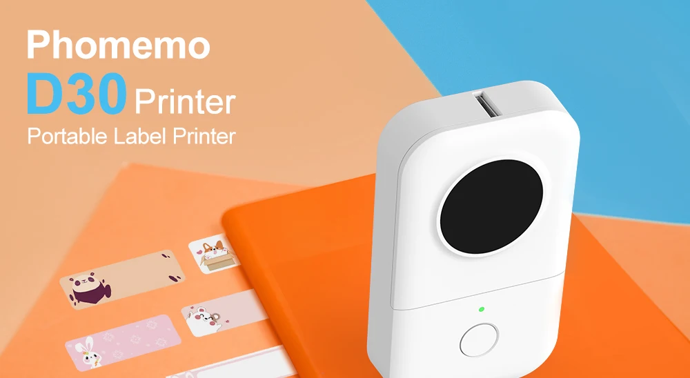 epson mini printer Phomemo D30 Portable Label Maker with 10 Rolls Adhesive Label Thermal Paper Mini BT Thermal Printer Impresora portatil bluetooth pocket printer