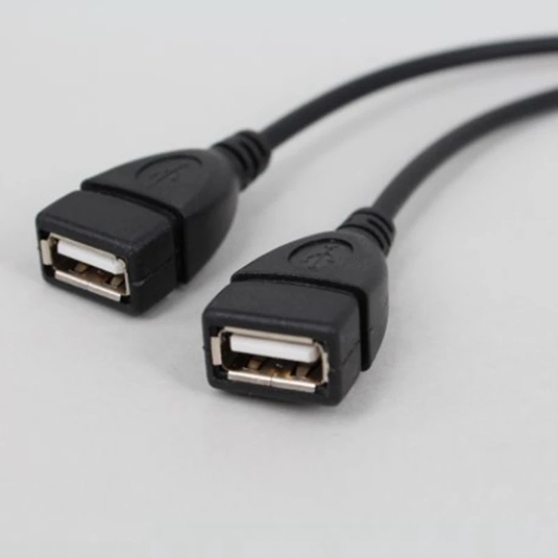 Двойной USB удлинитель A-Male на 2 A-Female Y адаптер питания кабеля сплиттер USB2.0 штекер на 2Dual USB гнездовой разъем Y сплиттер зарядное устройство