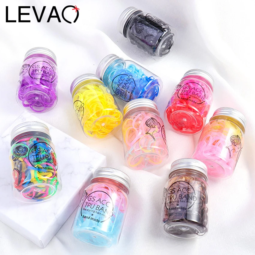 Levao 120 шт. Цветные Одноразовые резинки для волос аксессуары галстука девочек