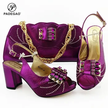 

2020 Fashion Women Purple Sandals And Bag Set To Match Slingback Nigerian Shoes With Matching Bags For Wedding Party