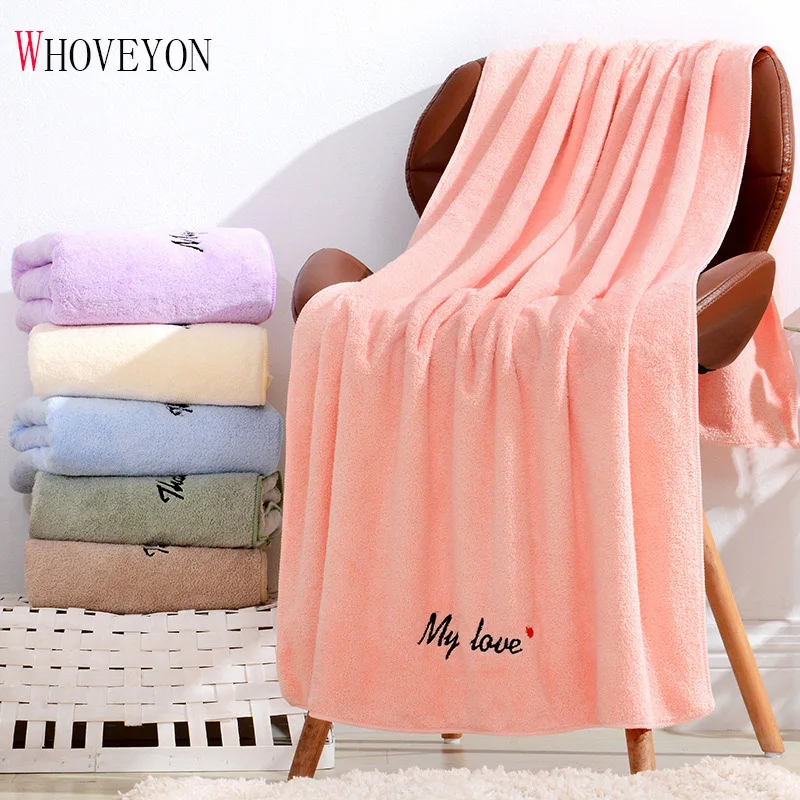 

High Quality Coral Velvet Adult Bathroom Towel Large Bath Towel Thick Towel Couple Letter Gift Bath Towel Serviette De Bain