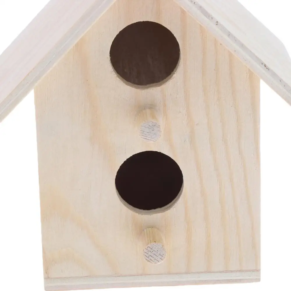 Birdhouse – Cage Rough Wood Perch Hut – Wooden Cabin Birdhouse for Birds