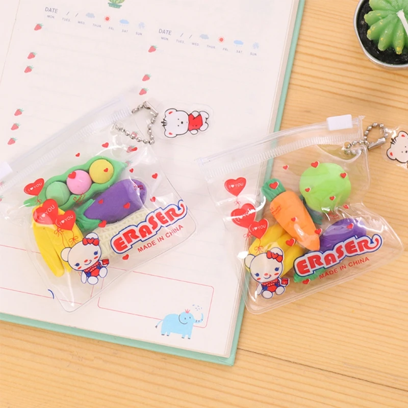 

Creative Kids Eraser Cartoon Simulation Fruit Vegetable Rubber Cleaning Tools