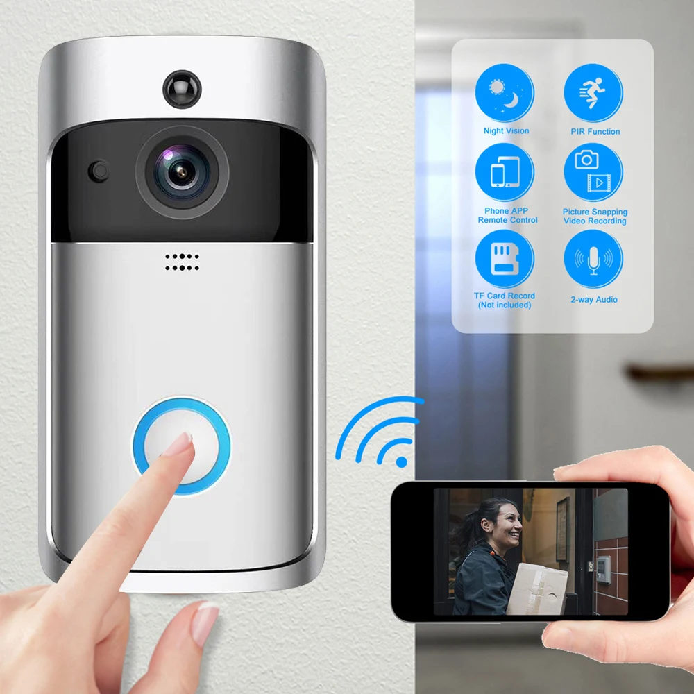 

Smart Doorbell IP Video Intercom Call WIFI Video Ring Phone Door Bell WIFI Doorbell Camera IR Alarm Wireless Security Camera