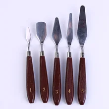 5 шт. скребок для смешивания с деревянной ручкой инструменты из нержавеющей стали палитра краски нож Художника масляной краски ing Профессиональный шпатель