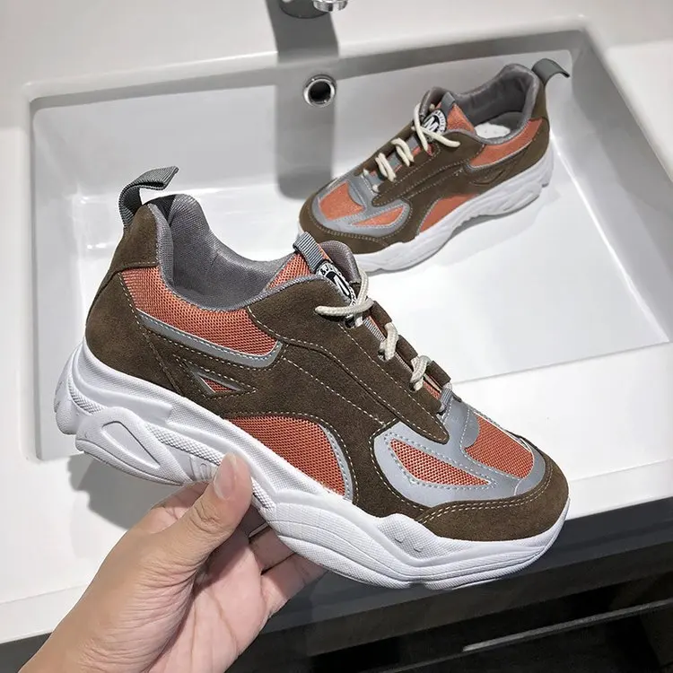 

2019 autumn new flat shoes women fashion simple color matching thick soles breathable comfortable casual shoes