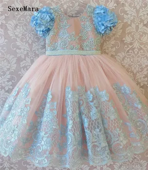 

1-12 Year Baby Girl Dress Party Gown Tutu Dress Kids Clothes Baby 1st Birthday Outfits vestido Custom Made