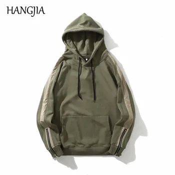 

Urban Streetwear Striped Hooded Hoodies Mens Zip Up Loose Hoodies Sweatshirt Men Women Patchwork Kangaroo Pocket Hoody Clothing