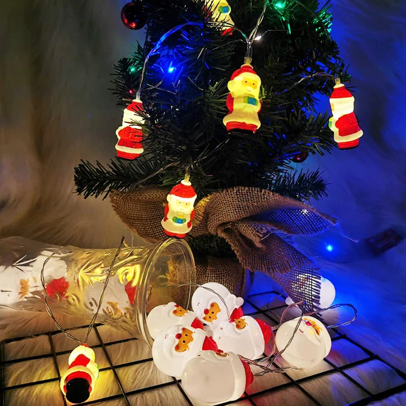 Lovely Santa Claus LED Fairy Light String New Year Xmas Party Christmas Tree Hanging Pendant Garland Outdoor Garden Lighting | Дом и сад