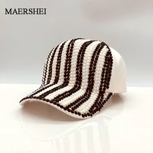 MAERSHEI, новинка, брендовая Бейсболка для женщин, стразы, шапка для девушек, кепки, регулируемая черная бейсболка, Кепка