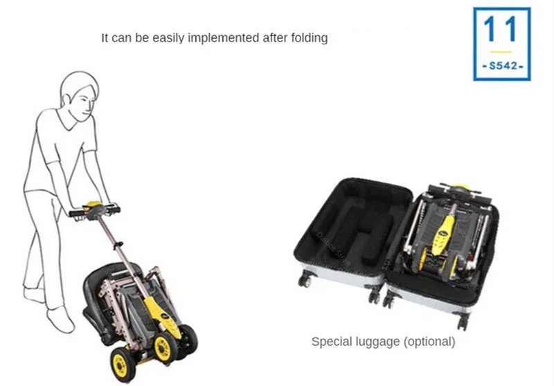 Electric Kick Scooters Four Wheels Electric Scooter 340W 24V Portable Electric Scooter With SeatArmrest For DisabledElderly (3)
