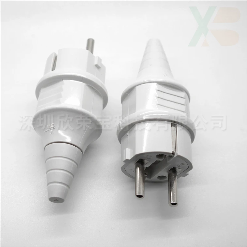 E-012 European Schuko 16A Power Plug IP44 Industry France/Germany Connector EU 2 Round Pins Adapter Type F AC Electrical Power 1 power plug socket