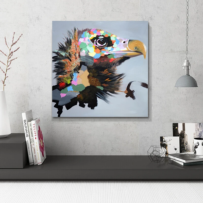 

100%Handpainted Abstract Eagle Oil Paint On Canvas Art Oil Painting Gift Home Decor Living Room Wall Adornment Picture FreeShi