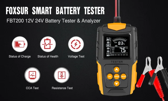 12V/24V Car Battery Tester LCD Digital Battery Analyzer Car Charge