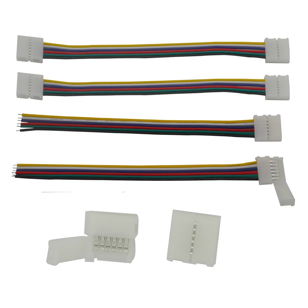 

5pcs/lot 12mm 6pin LED RGB+Cold White+Warm White Strip Light Quick Connectors No Welding Easy Solution&6pin LED Connector Clip