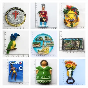 

South America Fridge Magnet Souvenir Brasil Chile Guatemala Peru Colombia Bolivi Belize Antigua and Barbuda Mexican Stickers