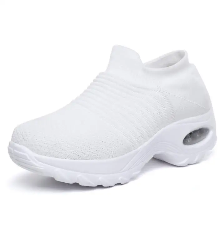 All white Женские кроссовки, модная повседневная обувь, женские кроссовки на платформе, черные кроссовки с дышащей сеткой, tenis feminino - Цвет: All white