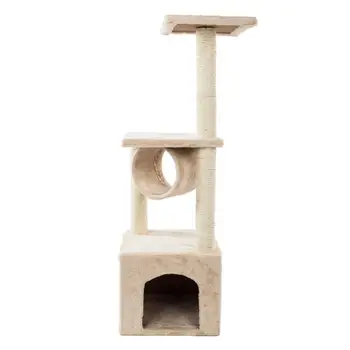 

36" Cat Tree with Platform,Sisal Rope Plush Cat Climb Tree Cat Tower Beige