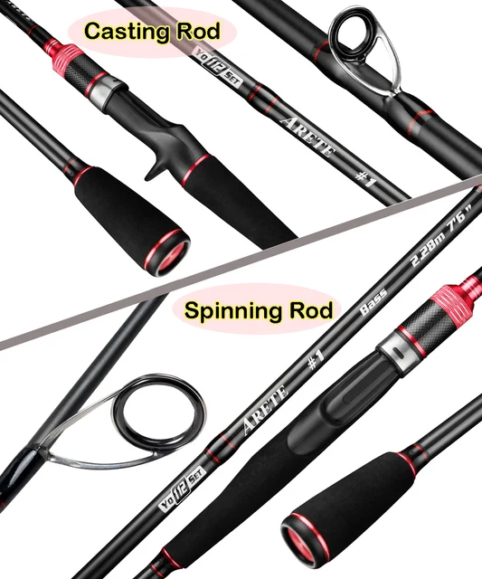 Carbon Fishing Rod Ultra Light 1.68-3.3m Spinning Casting Rod