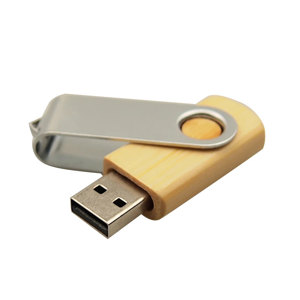 Деревянная Usb ручка-накопитель бамбук с металлическим зажимом USB флэш-накопитель