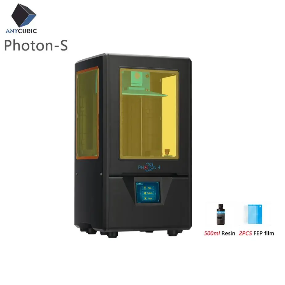 ANYCUBIC 3d принтер Photon-S Dual Zaxis мини 3d УФ принтер 405nm матрица УФ модуль SLA 3d принтер Смола Модернизированный Impresora 3d - Цвет: BlackPSwith500ml2F