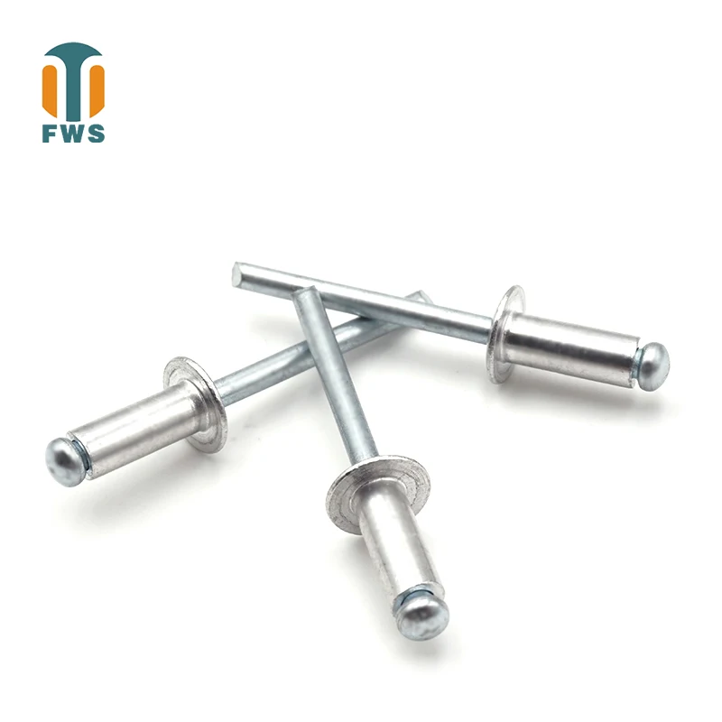 

20PCS M4 M4.8 M5 Multi Sizes DIN EN ISO15977 GB/T12618.1 Aluminium Open End Round Head Blind Rivet for Furniture Car Aircraft