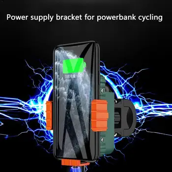 

High Quality Bicycle Motorcycle Usb Charger LED Flashlight Accessories Phone Riding Bank Motorbike Bracket Mobile Holder Po J2J5