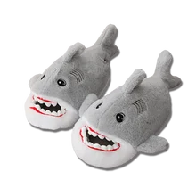 

Like Real Grey Shark Slippers Animal Indoor Heeled Plush Shoes Stuffed Pigs Tigers Hamsters Average Size Winter Dropshipping