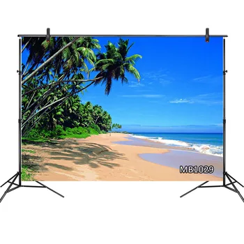 

Tropical Ocean Backgrounds Summer Sunshine Island Sea Beach Palms Tree Scenic Photography Backdrops Photocall Photo Studio